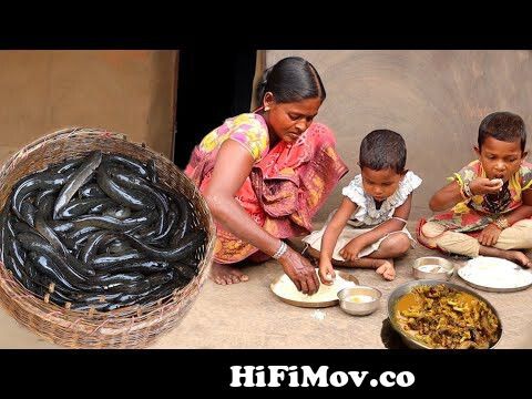 A santali tribe mother cooking small fish curry recipe for her children's  || bengali community life from bangla racepe Watch Video 
