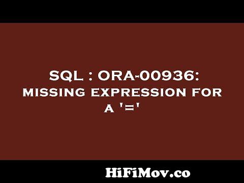 Fix Ora-00955: Name Is Already Used By An Existing Object Oracle Sql  Tutorial From Ora 00936 Missing Expression Sql Watch Video - Hifimov.Co