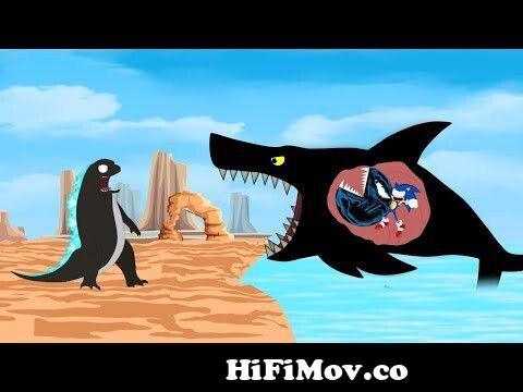 Godzilla vs Shin Godzilla - PAC-MAN: Shark Attack Funny | Godzilla & Shark  Movie Cartoon from godzilla cartoon 3gp download Watch Video 