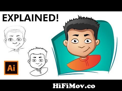 How to Draw a Cartoon Face - Adobe Illustrator Drawing Tutorial from 2d  cartoon face Watch Video 