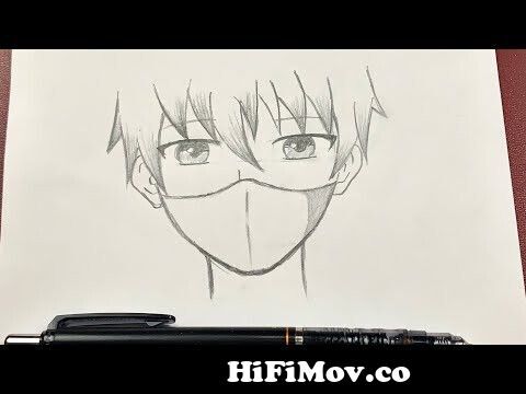 Easy anime drawing | how to draw anime boy wearing a mask from anim pictur  Watch Video 