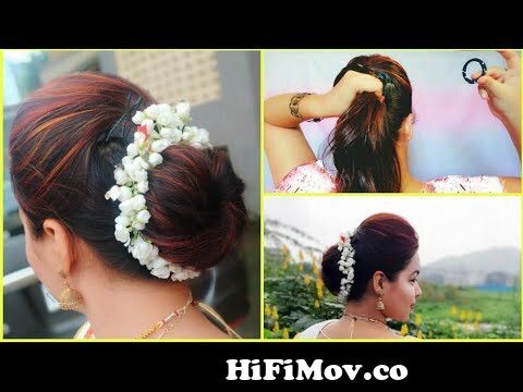 Bun Hairstyle with Rubberband || Easy Bun Hairstyle || Wedding Hairstyle ||  from indian bangla nokia hair style Watch Video 