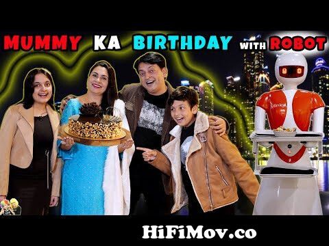 MUMMY KA BIRTHDAY with ROBOT | Birthday Celebration at Restaurant | Aayu  and Pihu Show from aupu video Watch Video 