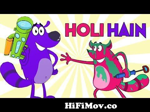 Holi Hain Ep - 74 - Pyaar Mohabbat Happy Lucky - Hindi Animated Cartoon  Show - Zee Kids from হ্যাপিWatch Video 