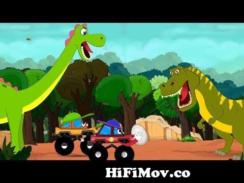 Dinosaurs Cartoons for children with Dino Egg Rescue by Little Red Truck -  videos for Kids from daino Watch Video 
