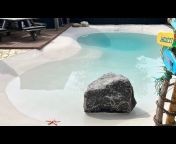 Backyard Beachpool Holland ,white sand epoxy pool.