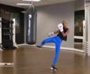 1. Wear boxing gloves for this exercise.n2. Stand in boxer&#39;s stance, left foot pointed at 12 o&#39;clock, right foot behind pointed at 2 o&#39;clock. n3. Powerfully thrust and rotate back leg around the body and into the side of the bag.n4. Allow the top of the foot and the shin to hit the bag.n5. Return the leg to the starting position and reset the bag with a gloved hand.n6. Repeat.
