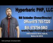 Bill Schindler - Hyperbaric PHP - Buford, GAnnwww.hyperbaricphp.comnhtcbill@yahoo.comnClinic: 678-765-7220 &#124; Bill Schindler: 678 794-5863n4488 Commerce Drive, Suite B, Buford, GA 30518nhttps://www.facebook.com/hyperbaric4younhttps://twitter.com/hyperbaricPHPnhttps://unionreporters.com/company/bill-schindler-hyperbaric-php/nnExperienced StaffnnOur Team at Hyperbaric PHP opened one of the first clinics in the United States. We have been providing Hyperbaric Therapy in Georgia for over 19 years. We