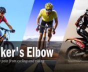 Biker&#39;s Elbow article: https://tenniselbowclassroom.com/sports-injuries/bikers-elbow/nnAre your elbows or forearms tightening up, aching and burning – or just plain killing you from riding your bike?nnAllen Willette discusses Biker&#39;s Elbow pain in this episode of the Tennis Elbow Classroom podcast.nnWhether you&#39;re a road cyclist, mountain biker, or motocross rider, this covers how biking can cause elbow and forearm pain – and injuries like Tennis and Golfer&#39;s Elbow…nnIncluding the perils a