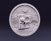 This is a SpongeBob Medallion, Expired by the original Spongebob series and the artist Jason Freeny.nStart to make this piece by hand sculpting in Water-Based Clay, then I 3D scan it in the ZBrush to add more details.nAfter I worked in ZBrush, I 3D printed it out in two kinds of Material PLA and Castable Resin.I made it in the bronze too.nThe final step was taken this back to Maya and Render this out.nI learned a lot while I was working on this project, and it was fun!