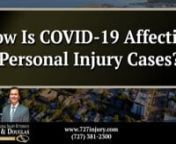 https://www.727injury.com (727) 381-2300 St Petersburg Personal Injury Attorneys McQuaid &amp; DouglasnnHow is COVID-19 affecting personal injury cases? Hi, everyone as you know, I&#39;m Sean McQuaid and it has been some time since I&#39;ve done a video. One reason was I was uncertain as to how appropriate it was during the lockdown and secondly, like probably many other people, I just didn&#39;t have all that much motivation to film the video. So in any event, we are now back, it is the week of May 4th, 20