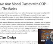In this episode, I discuss and show code featured in my article titled Improve Your Model Classes with OOP – Part 1: The Basics. nnLinksn====================nArticle: https://dotnettips.wordpress.com/2019/08/19/improve-your-model-classes-with-oop-part-1-the-basicsnWebsite: http://dotnettips.comnGhostDoc: http://bit.ly/SubMainGD