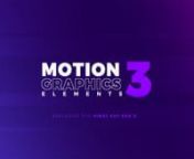 Add more value to your video! Create endless designs with over 280 Motion Graphics Elements.nnIt&#39;s never been so simple, easy and fun to get powerful results. This is an incredible and indispensable plugin for your library.nnMotion Graphics Elements 3 is a set of 288 Motion Graphics elements to add more value to your edition quickly. And now even more resourceful with the brand new category: HUD Elements!nnClick here and see how it works.nnSocial platform friendly, compatible with various aspect