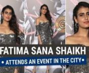 Dangal actress Fatima Sana Shaikh attends a fashion event in the show and manages to turn heads with her stunning outfit.