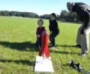 Jon and Jacob spent several weeks creating a bottle rocket and this is its first flight.
