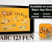 Available for both iOS and Android on all major app stores. Links below.nnABC 123 Fun interactive flash cards will help your child learn their ABCs and 123s. Three full sets of flash cards including animals, everyday objects and numbers. Each card contains the letter or number trace feature, 3 audio hotspots, upper and lowercase letters, as well as full pronunciation and Phonics. nAvailable for both iOS and Android on all major app stores.nniTunesnhttps://itunes.apple.com/ca/app/abc-123-fun/id46