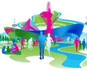 Animated main brand illustration to advertise the opening of Queen Elizabeth Olympic Park, London April 2014.