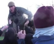 North Cotswold Hunt employee Nick Prior loses his cool (and his hat) launching himself at sabs