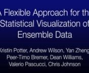 Kristin Potter, Andrew Wilson, Yan Zheng, Peer-Timo Bremer, Dean Williams, Valerio Pascucci, Chris Johnson.nnScientists increasingly use ensemble data sets to explore relationships present in dynamic systems. Ensemble data sets combine spatio-temporal simulation results generated using multiple numerical models, sampled input conditions and perturbed parameters. While ensemble data sets are a powerful tool for mitigating uncertainty, they pose significant visualization and analysis challenges du