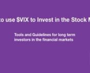 Vieira teaches how to use efficiently the VIX to invest in the stock market revealing some secrets which are not seen elsewhere. The video includes examples of stocks such as ARUN, AAPL, AMZN, BBRY, BBY, FNSR, GOOG, MS, NFLX as well as several ETFs. It also includes important rules for those interested in swing trading, long term investment.nnThe video also explains some of the reasons Vieira called the best bull market in a decade in the United States when no one else believed that would effect
