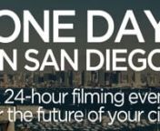 Sign-up to participate at http://OneDayInSanDiego.orgnnOn April 26th, 2014 hundreds of filmmakers, non-profit organizations, and inspired citizens will document stories and investigate 10 questions for the future of San Diego as part of a city-wide, participatory media-creation event. The resulting media will be showcased in an interactive geo-tagged archive and a TV series on the future of the American city. In addition, local media partners will showcase the most powerful and inspiring videos