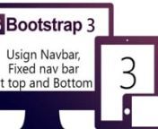 This Video i will be explaining about how to use Boot Strap 3 NavBar , Adding Boot Stap NavBar in ASP.NET Master Page , How to Use Drop Down in Boot Strap 3 Navbar , How to use Form Elements in Boot Strap 3 NavBar , Placing the Boot Strap Navbar Fixed to the Top and Bottom of the Web Form.nnThis Video can be treated as one of the best videos to understand the bootstrap 3 navbar usage. the second part for the navbar will be continued with navbar pills, stacked navbar and navbar tabs