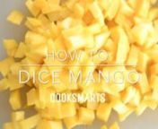 Diced sweet and tangy mango is perfect for salsas and over salads and ceviche. See how easy it is to dice in our video.nnRaise your kitchen IQ at http://www.cooksmarts.com