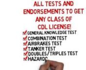 http://www.test-cdl.com Introduces AMAZING new software to pass the CDL Test.Good for all 50 states!!nnDMV CDL Test Questions and AnswersnnWe now have the driver license test and DMV test answers created the best CDL study guide. It is no wonder hundreds pass every month after seeing over 1000 CDL test questions and answers. Our DMV test answers &amp; study guides are designed to help you pass the general knowledge test and all endorsement exam sections of the CDL test. nnCommercial Driving Li