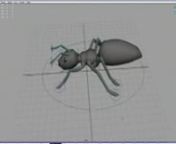 An ant model with rigging in Autodesk Maya