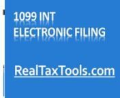 W2 Mate software by http://www.realtaxtools.com will help you create and submit form 1099-INT forms electronically with the IRS. nnA free1099-INT processing program evaluation can be downloaded from http://www.W2Mate.com. nnAccording to 2012 IRS regulations, penalties may be assessed for failure to file correct information returns (1099, 1098 and other similar tax forms) by the due date, without reasonable cause. This includes Form 1099-INT. The penalty may also apply if the filer shows incomp