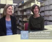 In this video, Laura Kells and Meg McAleer, both Senior Archives Specialists at the Library of Congress, provide an overview of their session on processing manuscript collections entitled,
