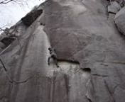 Route climbing at Rumbling Bald&#39;s Cereal Buttress in North CarolinannAbbie Mo starts it off with a whip on