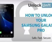 Place your order here: https://www.unlockunit.com/unlock-samsung-galaxy-j3-pro-062331nThis is a video tutorial about how to unlock your Samsung Galaxy J3 Pro.nThe unlocking process is a simple 3 steps process and you don’t need any technical skills for that. Once your Samsung Galaxy J3 Pro will be unlocked you will be able to use it with any other network provider in your country or around the world.nIn order to find out if your phone is SIM locked all you have to do is to insert another carri