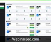 Webinar JEO review - Webinar JEO sneak peek features. Download premium bonuses of Webinar JEO and Webinar JEO review in detail: http://crownreviews.com/webinar-jeo-review-and-bonus/ nWebinar JEO is the best form of engagement for audiences. Used for product presentations, training seminars and business delivery (just to name a few) the ability to connect with audiences across the globe is unparalleled.nhttp://crownreviews.com/webinar-jeo-review-and-bonus/ nhttps://www.facebook.com/Webinar-JEO-R
