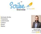 What&#39;s Scribe? Scribe is an application we&#39;ve created to address all your print and email requirements. Scribe makes it easy to create and deliver sophisticated emails and documents from Salesforce; automatically populating templates with data from CRM. Scribe is a building block towards your efforts to more efficiently cultivate relationships with less energy. Think of what you&#39;ll be able to do once we&#39;ve connected Smart Groups to Scribe! nnYou will come to love Scribe as much as we do :).nnMin