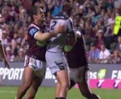 NRL: Siosaia Vave has slapped down Kyle Feldt in a moment of rage, sparking an all-in brawl.