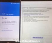 http://www.UnlockClient.conFRP GMAIL REMOVAL BYPASS SOLUTION FORALL LG SMARTPHONESnThis device was reset to continue, sign in with a Google accountnnK120 K130 K240 K330 K332 K350 K373 K420 K430 K500 K540 K550 H340 H635 H650 H731 H735 H736 H740 H811 H812 H815 H818 H901 H950 H955 H960 LS675 MS330 MS428 MS550 VS425PP VS810PP VS820 VS880PP VS986 and others