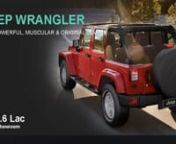 Jeep Wrangler Unlimited powered by a 2.8L powertrain that delivers 200 bhp of power. The Wrangler Unlimited available in the Indian car market for INR 71.6 Lac ex-showroom.