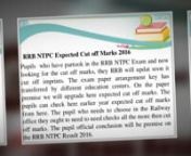 Very huge number of students are waiting for Railway RRB NTPC Result 2016 : http://www.rrbresult.co.in/nnIf we discuss accurate number then, more than 50 lakhs youthful hopefuls are searching for RRB NTPC Result 2016. They showed up for composed exam for which they are searching for RRB Online Exam Result 2016. According to authority news, Board will declare RRB All Region Result on same date. Indian railroad has declared these expansive quantities of opportunities a year ago. There are differen