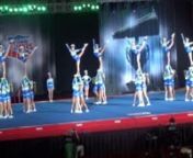 This is the Stingrays&#39; Large Senior Level 3 team, Lime, competing at the NCA National Championship cheerleading competition at the Kay Bailey Hutchison Convention Center in Dallas, TX on 2/28/15. They were in 7th place out of 9 teams with a score of 96.85 after Day 1.They are from Marietta, GA.