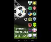 Your number one on the go source for all Cyprus Football Championship fixtures 2014-2015 season. The application is completely free and you can download it from Google Play Store today.nn2014 - 2015 Season!!nUpdated regularly, this application has full championship fixture list. At present, 12 clubs compete in the league. Each club plays against the other teams twice, home and away matches respectively,which makes a total of 26 games for each club.nSince 2007–08 the league has incorporated a s