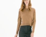 W Cashmere Crop LS Camel from cashmere