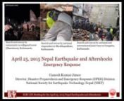 As part of its Learning from Earthquakes (LFE) program, the Earthquake Engineering Research Institute (EERI) deployed a thirteen member multidisciplinary reconnaissance team to Nepal from May 30 to June 9, 2015, to study the impacts of the earthquake and its aftershocks. This presentation is a part of the 14 presentation series titled