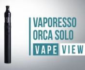Vaporesso Orca Solo Kit: https://www.vapesuperstore.co.uk/products/vaporesso-orca-solo-vape-kitnnThe Orca Solo kit by Vaporesso is a classic pen style vape pen made with transitioning smokers in mind. This elegant looking kit is compact in size and easy to use. The device is operated by a single button and has an ergonomic mouth tip for mouth to lung style of vaping. nnThe tank holds a maximum capacity of 1.5mls of e-liquid which has a top fill mechanism for less mess and to avoid leaking. This