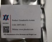 Raw Gonadorelin Acetate powder (34973-08-5) Manufacturers - Phcoker Chemicalnnhttps://www.phcoker.com/product/34973-08-5/nnGonadorelin Acetate (34973-08-5) DescriptionnGonadorelin acetate is a decapeptide that stimulates the synthesis and secretion of both pituitary gonadotropins, LUTEINIZING HORMONE and FOLLICLE STIMULATING HORMONE. GnRH is produced by neurons in the septum PREOPTIC AREA of the HYPOTHALAMUS and released into the pituitary portal blood, leading to stimulation of GONADOTROPHS in