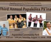 Eo Papakōlea! We enjoyed another successful Papakōlea Pā‘ina yesterday.Roddy Imada received the 2018 Living Legacy Award.Dr. Mitchel C. Eli received the 2018 Cultural Practitioner Award.&#36;5,250 was disbursed to the 2018-2019 Papakolea Community Scholarship Recipients - Kawaiokapualeilehua Kāneakua-Rauschenburg, Kaimiloa Ah Mook Sang, Noah Au, Shastyn-Thor Kekahuna, and Ulalia Solatorio. 670 people served.nnMahalo to our sponsors and supporters: MIRA Image Construction, LLC, Menehune W