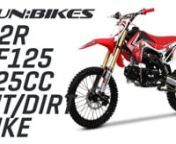 The RF125 Dirt and Pit BikennThe RF125 dirt and pit bike is the ideal bike for riders taking the next step up from a mini dirt bike or riders aged 14 and up.nnEquipped with a 125cc engine that inspires confidence due to its imense power delivery, this bike can take anything in its stride!nnFrom field and gravel tracks to a full blown Moto X course, the RF125 will perform splendidly. (For MX we recommend the excellent DNM Rear shock upgrade).nnThe RF125 has a 4 speed manual gearbox with gears bei