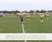 Rochester Youth Soccer Association (RYSA) Thunder&#39;s second game of the Rochester Thunder Tournament versus Sporting St. Croix (SSC) Elite U14 girls team on 6-17-2018 at Fuad Mansour fields in Rochester, MN. Rochester Thunder Tournament U13/U14 C1/C2 girls pool.