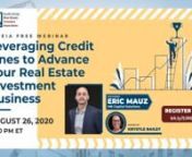 8/26/20 Leveraging Credit Lines to Advance Your Real Estate Investment Business with Eric Mauznn**3 types of Unsecured Business Lines of Creditn**Credit Guidelines to Qualifyn**R.E. Investor Client Case Study - How clients have used their credit lines for BRRRR Method and Fix &amp; Flip ProjectnnEric Mauz, Small Business Finance Advisor,nMB Capital Solutions -- Unsecured Business Fundingn(856) 556-0830nericmauz@mbcapitalsolutions.comnwww.mbcapitalsolutions.com nnBio - Eric graduated from Drexel