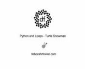 Covers the topic of looping in programming by building a snowman in python turtle graphicsnnThis example is then expanded to functions in the next video https://vimeo.com/459817676nnsee also my Introduction to Python Turtle Graphics at https://vimeo.com/384407439